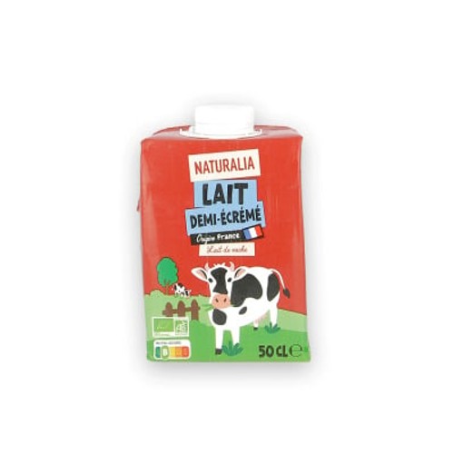 Naturalia lait 1/2 écrémé 50cl