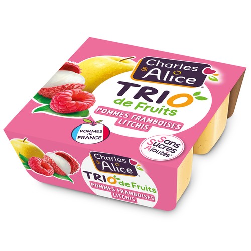 Charles & Alice Trio Pommes Framboises & Litchi 4x100g