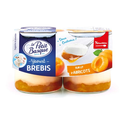 Le Petit Basque Yaourt de Brebis sur lit d'Abricots 2x125g