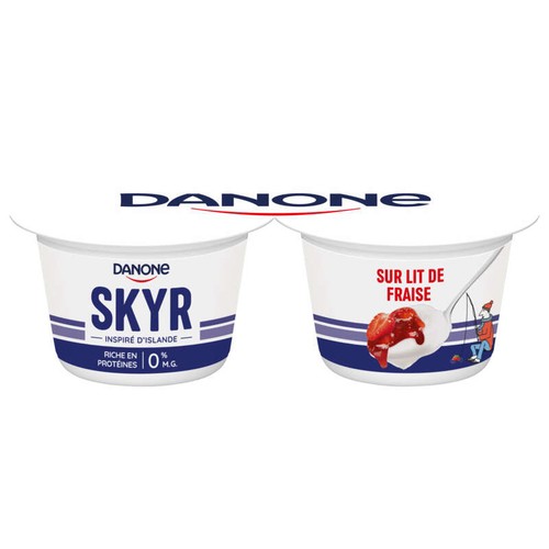 Danone Skyr sur lit de Fraise 2x145g