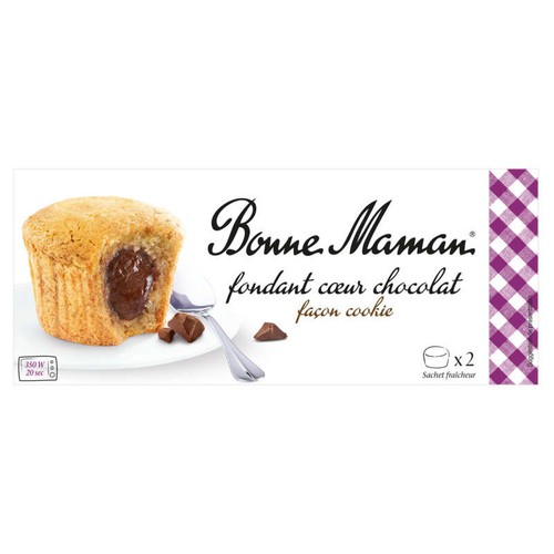 Bonne Maman Fondant Cœur Chocolat Façon Cookies 2x80g
