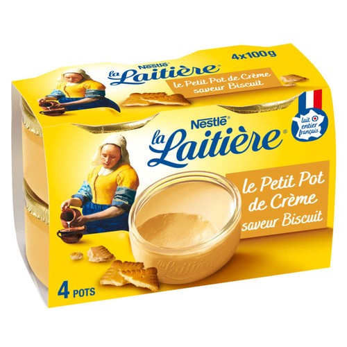 La Laitière Le Petit Pot de Crème Biscuit 4x100g