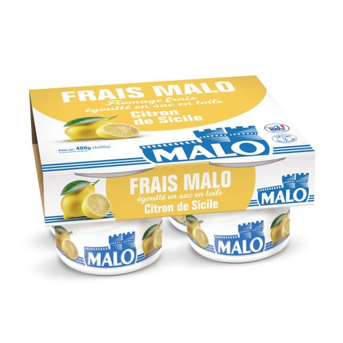 Malo Fromage Frais Citron 7% Mg x4 400g