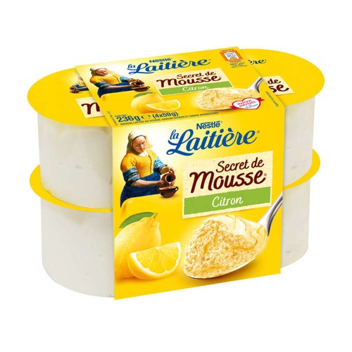 La Laitière Mousse citron 4x59g