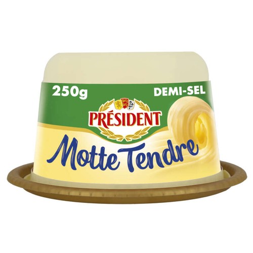 Président Beurre Tendre demi-sel 80% Mg Motte 250g