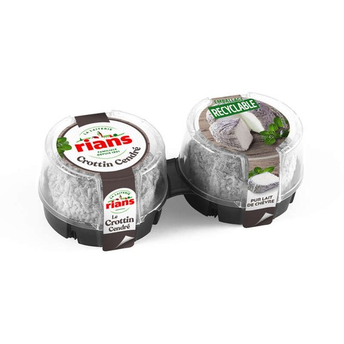 Rians Crottin Cendré Pur Lait de Chèvre x2 -120g