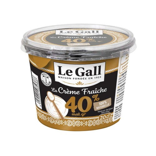 Le Gall Crème Fraîche de Bretagne Epaisse 40% Mg 20cl