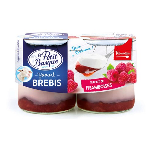 Le Petit Basque Yaourt de Brebis sur lit de Framboises 2x125g