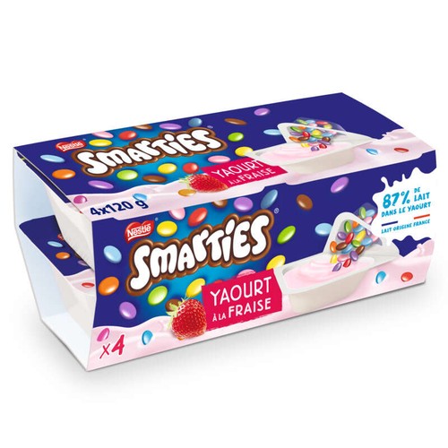 Smarties Yaourt pour enfants fraise 4x120g