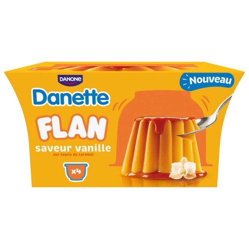 Danette Flan vanille sur coulis de caramel 4x95g