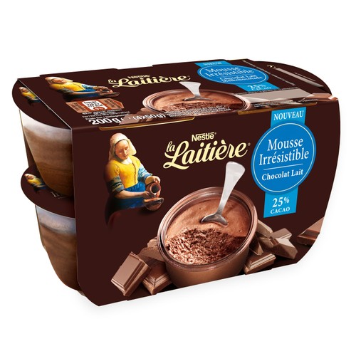 La Laitière Mousse Irrésistible Chocolat au lait 4x50g