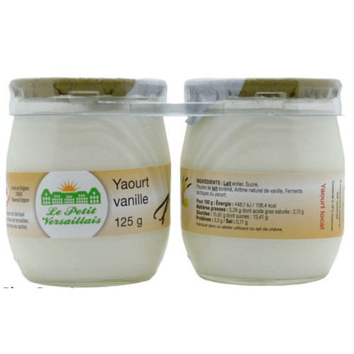 Le Petit Versaillais Yaourt Vanille Lait Entier 2x125g