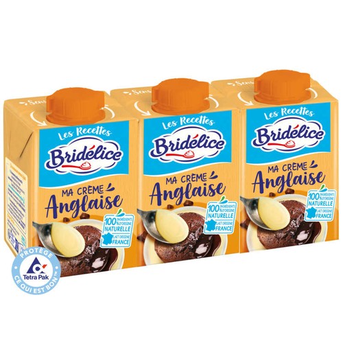 Bridélice Crème anglaise UHT Briques 3x20cl