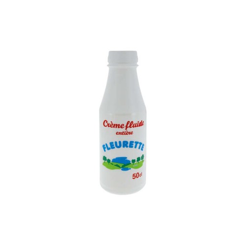 Crème fraîche Fleurette Fluide Entière Bouteille 50cl