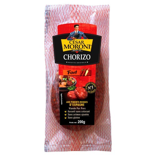 Cesar Moroni Chorizo Fort Aux Piments Rouge D'Espagne 200g
