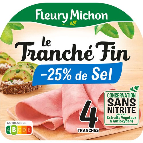 Fleury Michon Le Tranché Fin Jambon Dégustation -25% De Sel x4