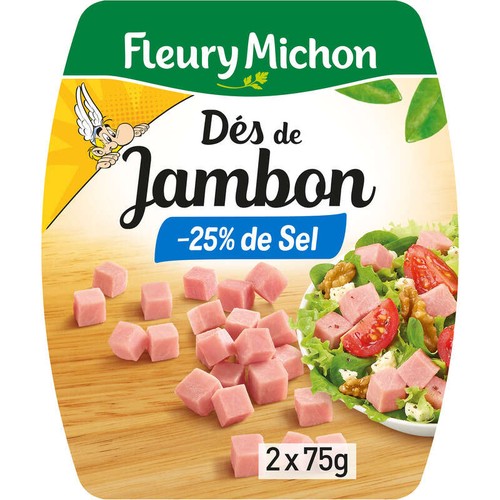 Fleury Michon Dés De Jambon -25% De Sel 2x75g