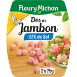 Fleury Michon Dés De Jambon -25% De Sel 2x75g