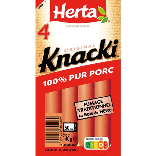 Herta Knacki Saucisses Original x4 140g