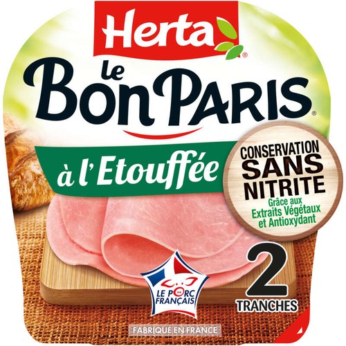 Herta Le Bon Paris Jambon Etouffée conservation sans nitrite x2 - 70g