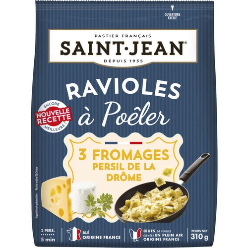 Saint Jean Ravioles à Poêler 3 Fromages Persil de la Drôme 300g