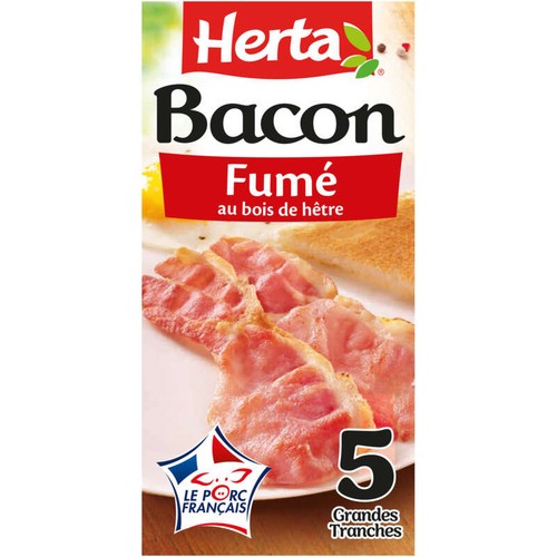 Herta Bacon fumé grandes tranches 100g