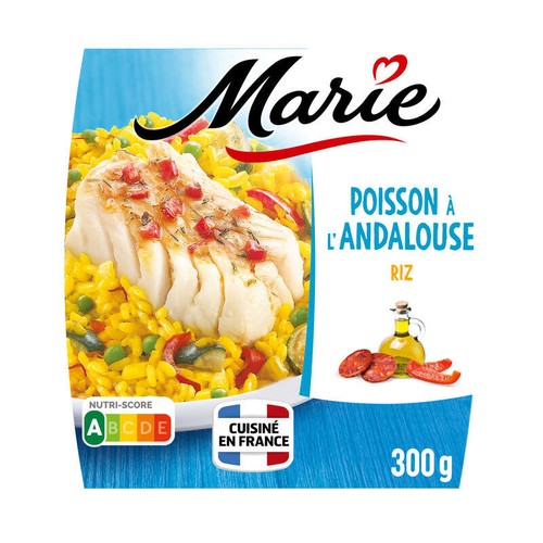 Marie Poisson à l'Andalouse, Riz safrane et Petits légumes 300g