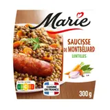 Marie Saucisse de Montbéliard et lentilles cuisinés 300g