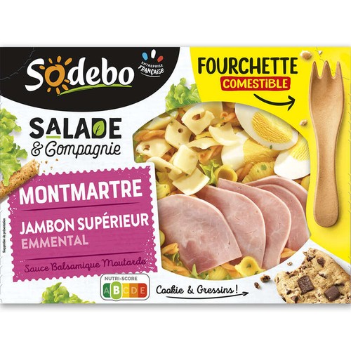 Sodebo Salade & Cie Montmartre Œuf Jambon Supérieur Crudités Emmental 320g
