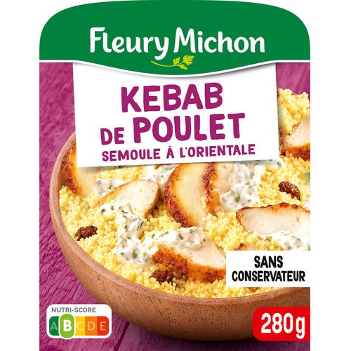 Fleury Michon Kebab de poulet et semoule à l'orientale, soit 280g