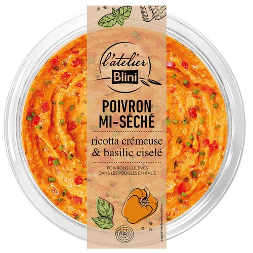 L'Atelier Blini Tartinable Poivrons & Ricotta 140g