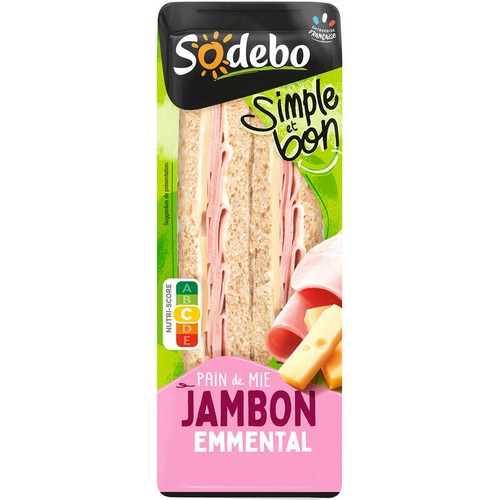 Sodebo Sandwich Simple & bon jambon emmental 145g