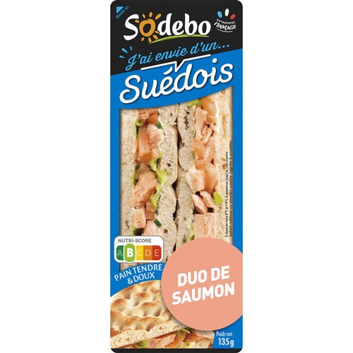 Sodebo Sandwich Suédois duo de saumon 135g