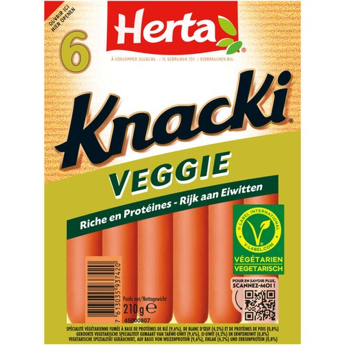 Herta Knacki Saucisses végétales x6  210g