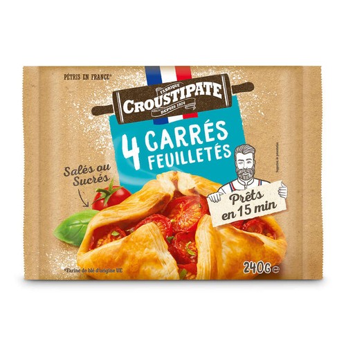 Croustipate 4 carrés pâte feuilletée croustipate 240g