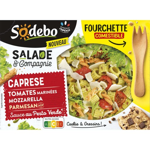 Sodebo Salade& Compagnie Caprese Tomates Mozzarella Parmesan 320g