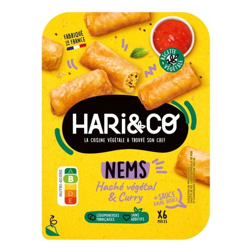 HARI&CO Nems Haché Végétal & Curry 120g