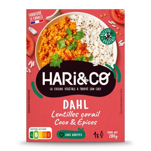 HARI&CO Dahl de Lentilles Corail Coco & Epices Bio 280g