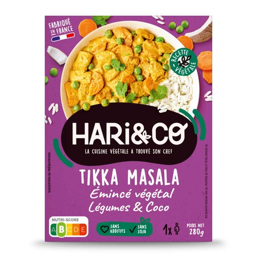 HARI&CO Tikka masala légumes et coco Bio 280g