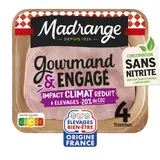 Madrange Le jambon supérieur réduit découenné dégraissé x4 Tanches 140g