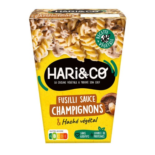 Hari&co Fusilli sauce champignons et hache végétal 300g