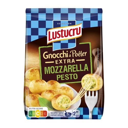 Lustucru gnocchi à poeler pesto & mozzarella 280g