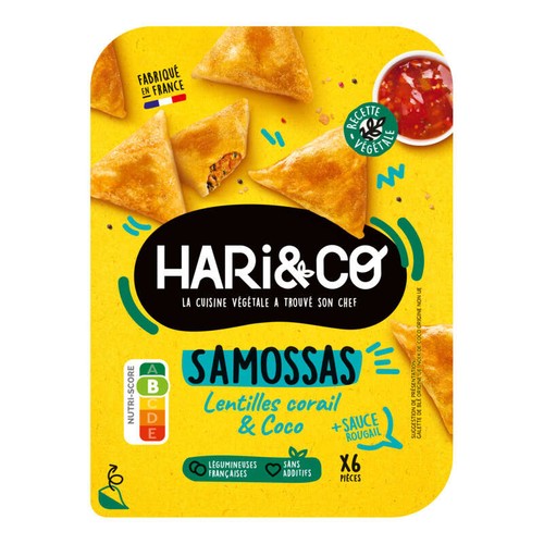 HARI&CO Samossas Lentilles Corail et Coco 140g