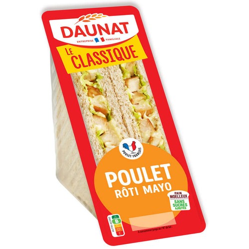 Daunat Club classique poulet rôti mayonnaise 160g
