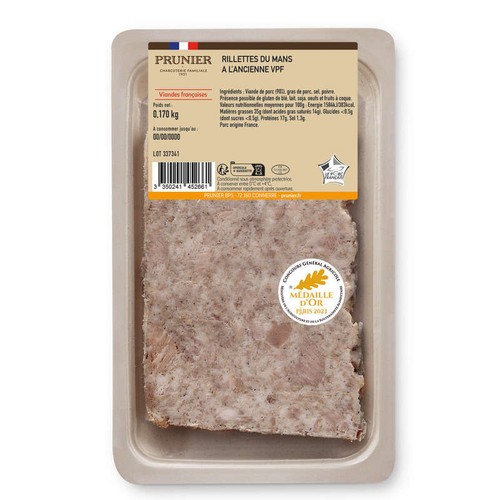 Prunier Rillettes Du Mans À L'Ancienne Tranche 170g