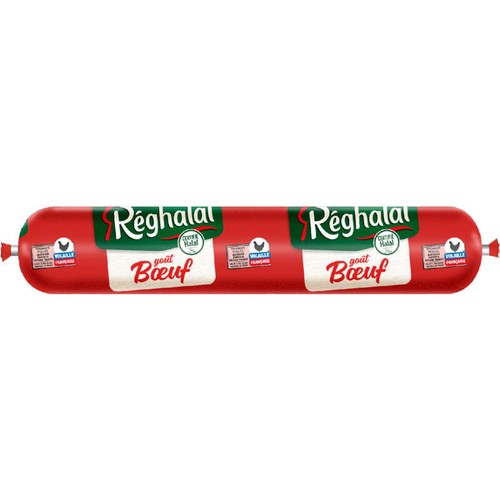 Réghalal saucisse régal volaille gout bœuf nature sous vide 500g