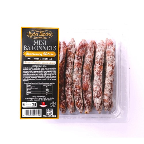 Les Roches Blanches Mini Saucissons Bâtonnet Nature 100g