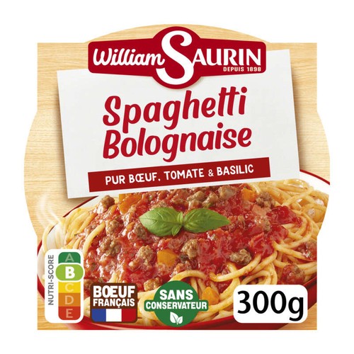 William Saurin Spaghetti Bolognaise bœuf tomate & basilic 300g