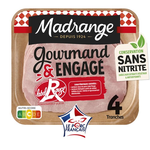 Madrange Gourmand & Engagé Jambon en tranche x4
