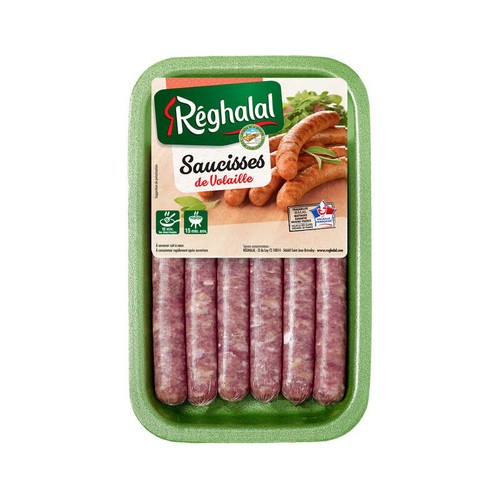 Réghalal Saucisses De Volaille Halal 300 g